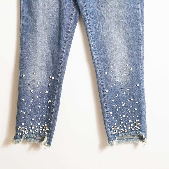 Anthropologie Pilcro Hyphen High Rise Crop Pearl Jeans 28 - Picture 4 of 7